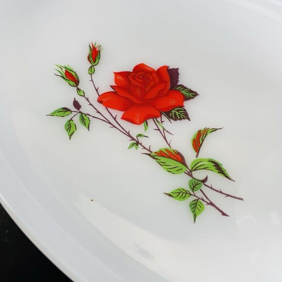 2 Sets Vintage Federal Milk Glass Rosecrest Decorative Snack Set Cup and Tray - Picture 6 of 10